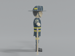 low poly cartoon firefighter Modelo 3D