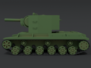 low poly cartoon kv 2 tank 3D Model