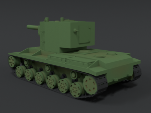 low poly cartoon kv 2 tank 3D Model