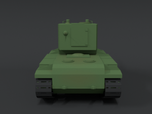 low poly cartoon kv 2 tank 3D Model
