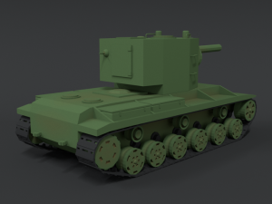 low poly cartoon kv 2 tank 3D Model