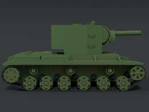 low poly cartoon kv 2 tank 3D Model