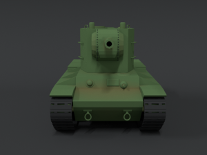 low poly cartoon kv 2 tank 3D Model