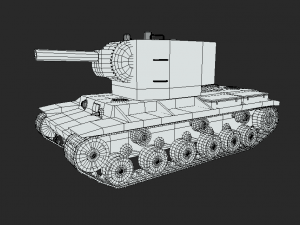 low poly cartoon kv 2 tank 3D Model