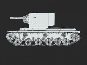 low poly cartoon kv 2 tank 3D Model