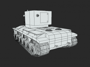 low poly cartoon kv 2 tank 3D Model