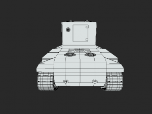 low poly cartoon kv 2 tank 3D Model