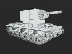 low poly cartoon kv 2 tank 3D Model