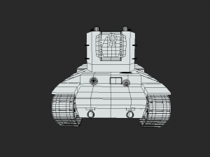 low poly cartoon kv 2 tank 3D Model