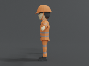 low poly cartoon street worker 3Dモデル