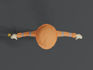 low poly cartoon street worker 3D Model