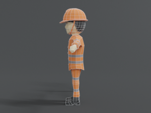 low poly cartoon street worker 3Dモデル