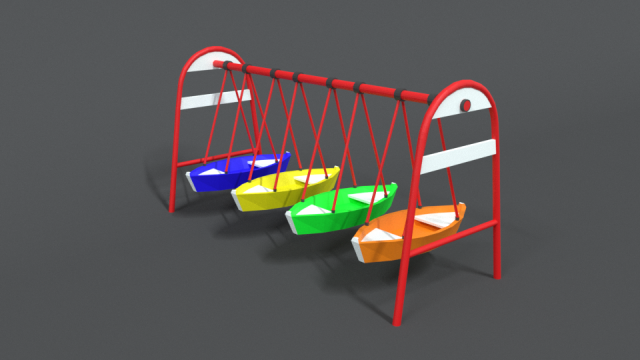 low poly cartoon luna park boats Modèle 3D .c4d .max .obj .3ds .fbx .stl .blend 