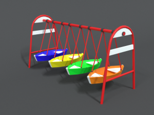 low poly cartoon luna park boats 3D मॉडल