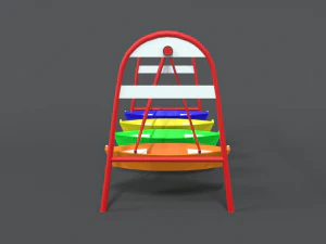 low poly cartoon luna park boats 3D Model