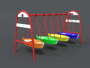 low poly cartoon luna park boats Modèle 3D