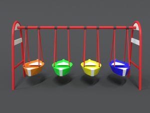 low poly cartoon luna park boats Modèle 3D