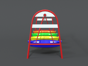 low poly cartoon luna park boats Modèle 3D