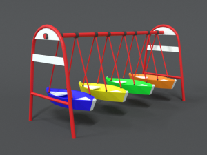 low poly cartoon luna park boats Modèle 3D