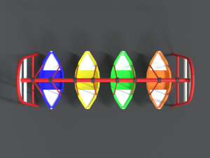 low poly cartoon luna park boats Modèle 3D