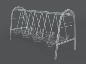 low poly cartoon luna park boats 3D Model