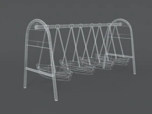 low poly cartoon luna park boats 3D Model