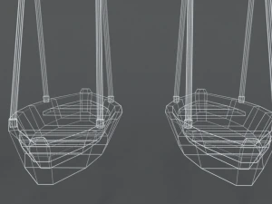 low poly cartoon luna park boats 3D Model