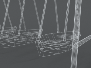 low poly cartoon luna park boats Modèle 3D