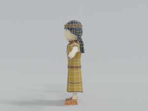 low poly cartoon native indian woman 3D 모델