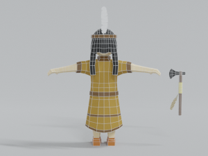 low poly cartoon native indian woman 3D 모델
