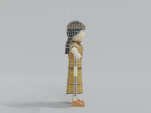 low poly cartoon native indian woman 3D Model