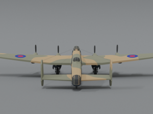 low poly cartoon avro lancaster wwii airplane Model 3D