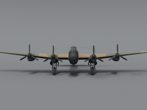 low poly cartoon avro lancaster wwii airplane Model 3D
