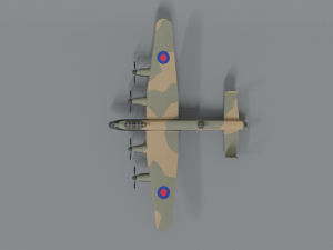 low poly cartoon avro lancaster wwii airplane Model 3D