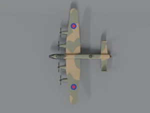 avion de la seconde guerre mondiale avro lancaster dessin anim&eacute; low poly Modèle 3D