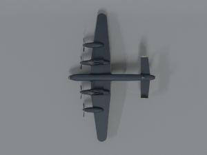 low poly cartoon avro lancaster wwii airplane Model 3D
