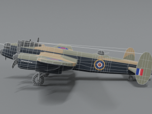 low poly cartoon avro lancaster wwii airplane Model 3D