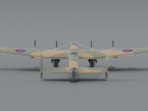 low poly cartoon avro lancaster wwii airplane Model 3D