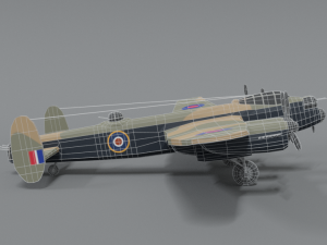 low poly cartoon avro lancaster wwii airplane Model 3D