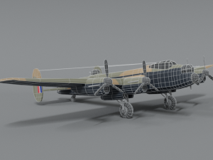 low poly cartoon avro lancaster wwii airplane Model 3D
