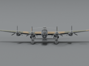 low poly cartoon avro lancaster wwii airplane Model 3D