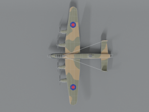 low poly cartoon avro lancaster wwii airplane Model 3D