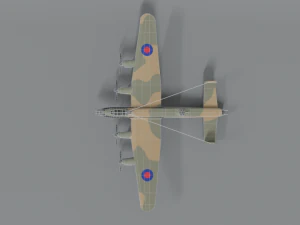 avion de la seconde guerre mondiale avro lancaster dessin anim&eacute; low poly Modèle 3D