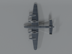 low poly cartoon avro lancaster wwii airplane Model 3D