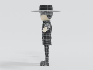low poly cartoon zorro 3D Model