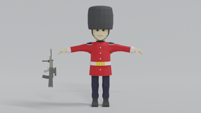 low poly cartoon queens guard 3D मॉडल .c4d .max .obj .3ds .fbx .stl .blend 