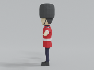 low poly cartoon queens guard 3D मॉडल
