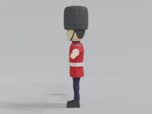 low poly cartoon queens guard 3D Model