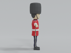 low poly cartoon queens guard 3D मॉडल