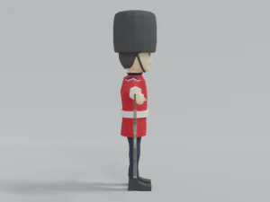 low poly cartoon queens guard 3D Model